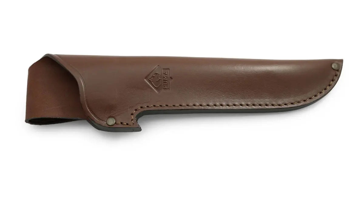 PUMA Lederscheide, Cognac für PUMA robuster mit Nussbaumholz oder Micarta
