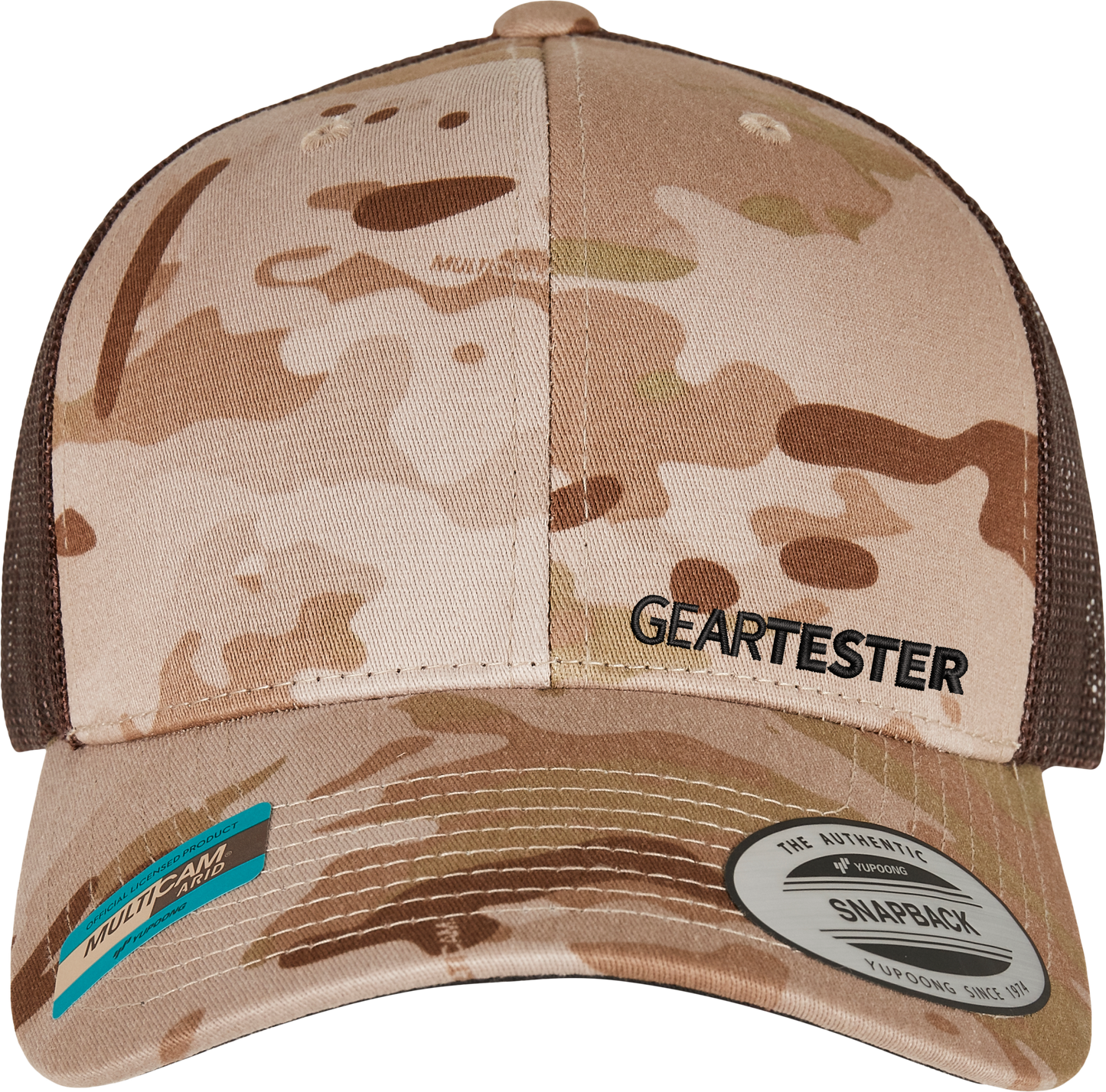 Geartester Multicam Retro Trucker-Kappe, kleines Logo