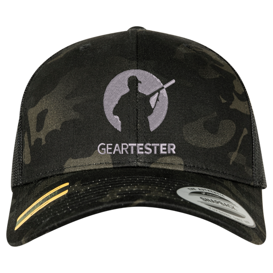 Geartester Multicam Retro Trucker-Kappe, großes Logo