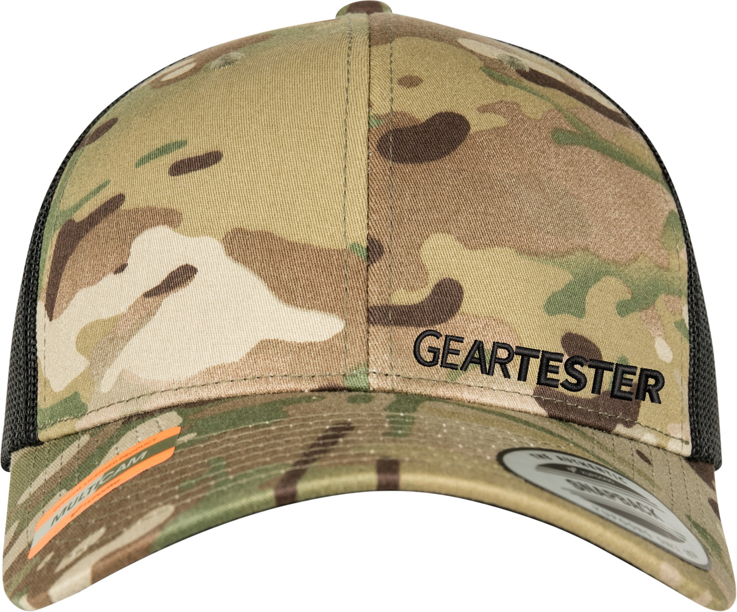 Geartester Multicam Retro Trucker-Kappe, kleines Logo