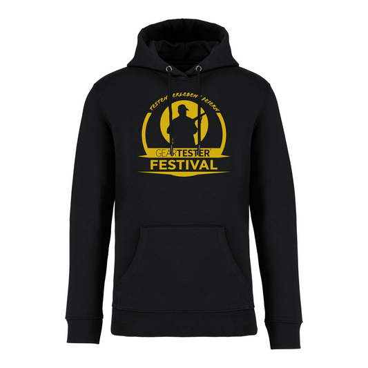 Geartester Festival Bio Hoodie, großes Logo