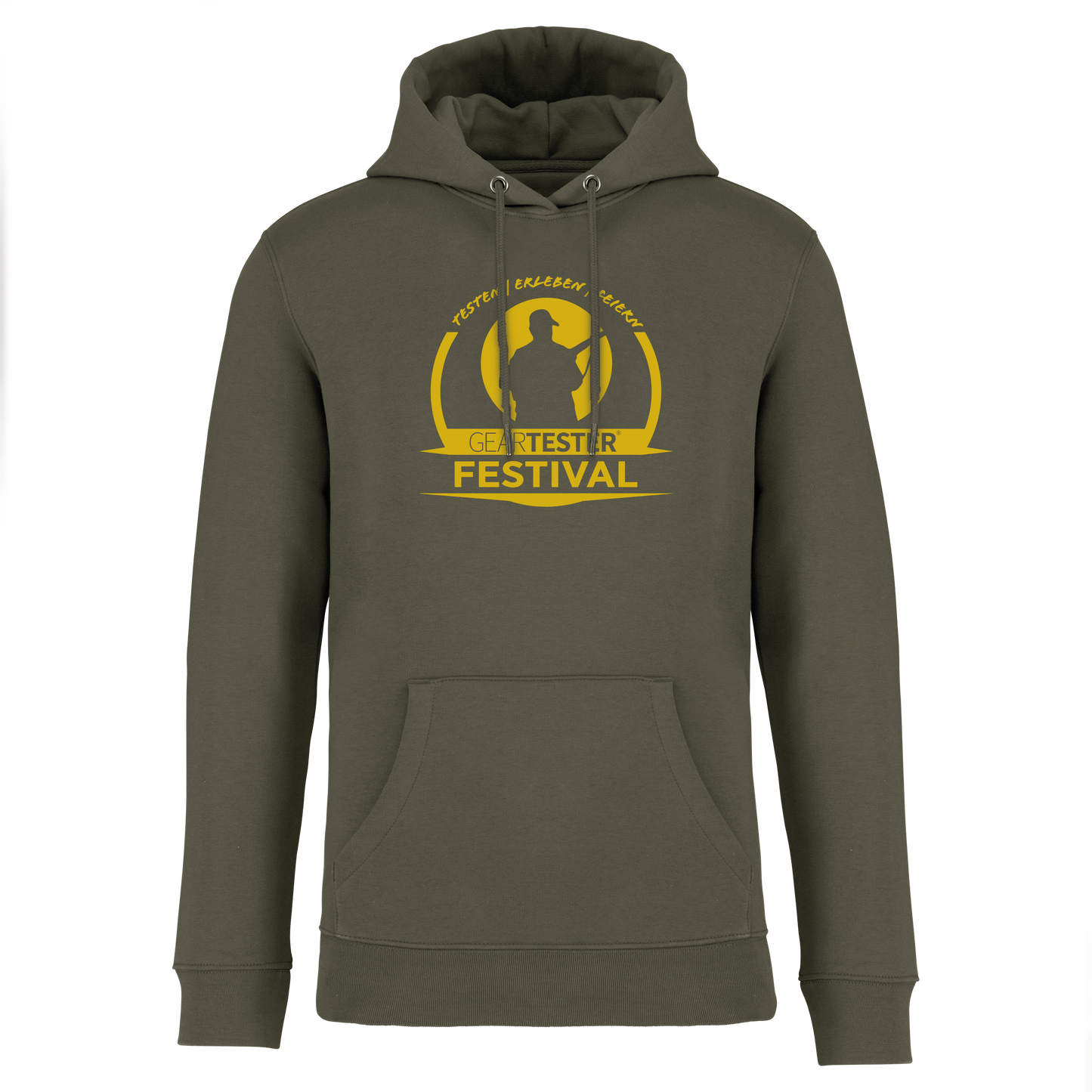 Geartester Festival Bio Hoodie, großes Logo