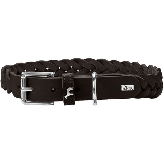 Hunter Halsband Solid Education aus geflochtenem Leder