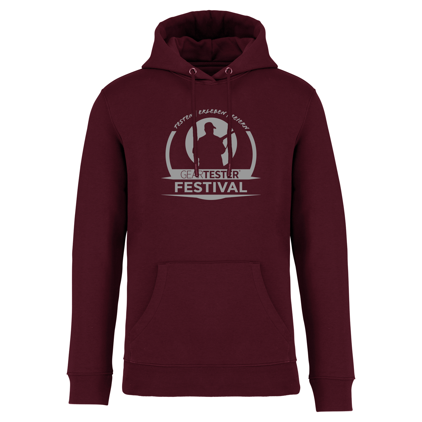 Geartester Festival Bio Hoodie, großes Logo
