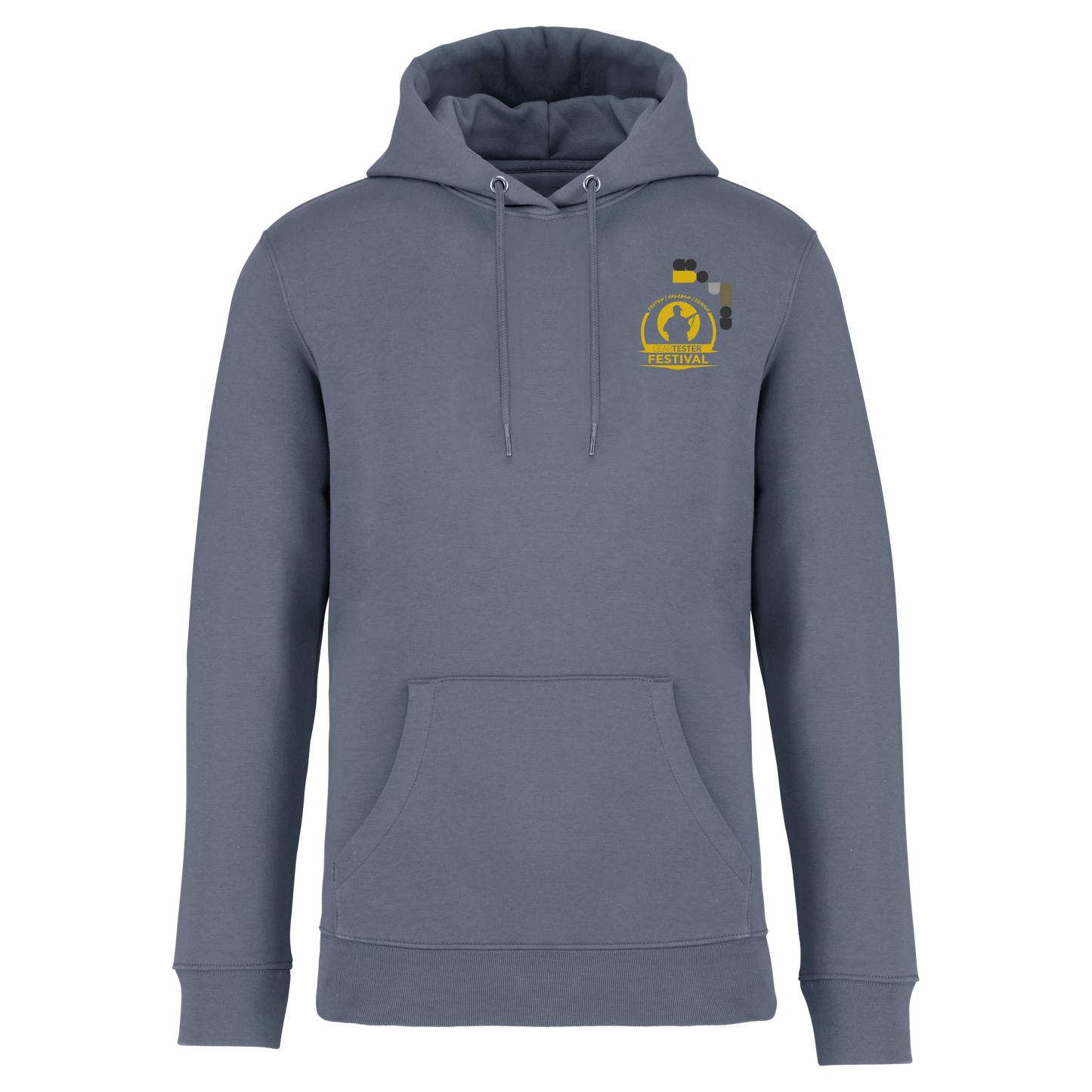 Geartester Festival Bio Hoodie, kleines Logo