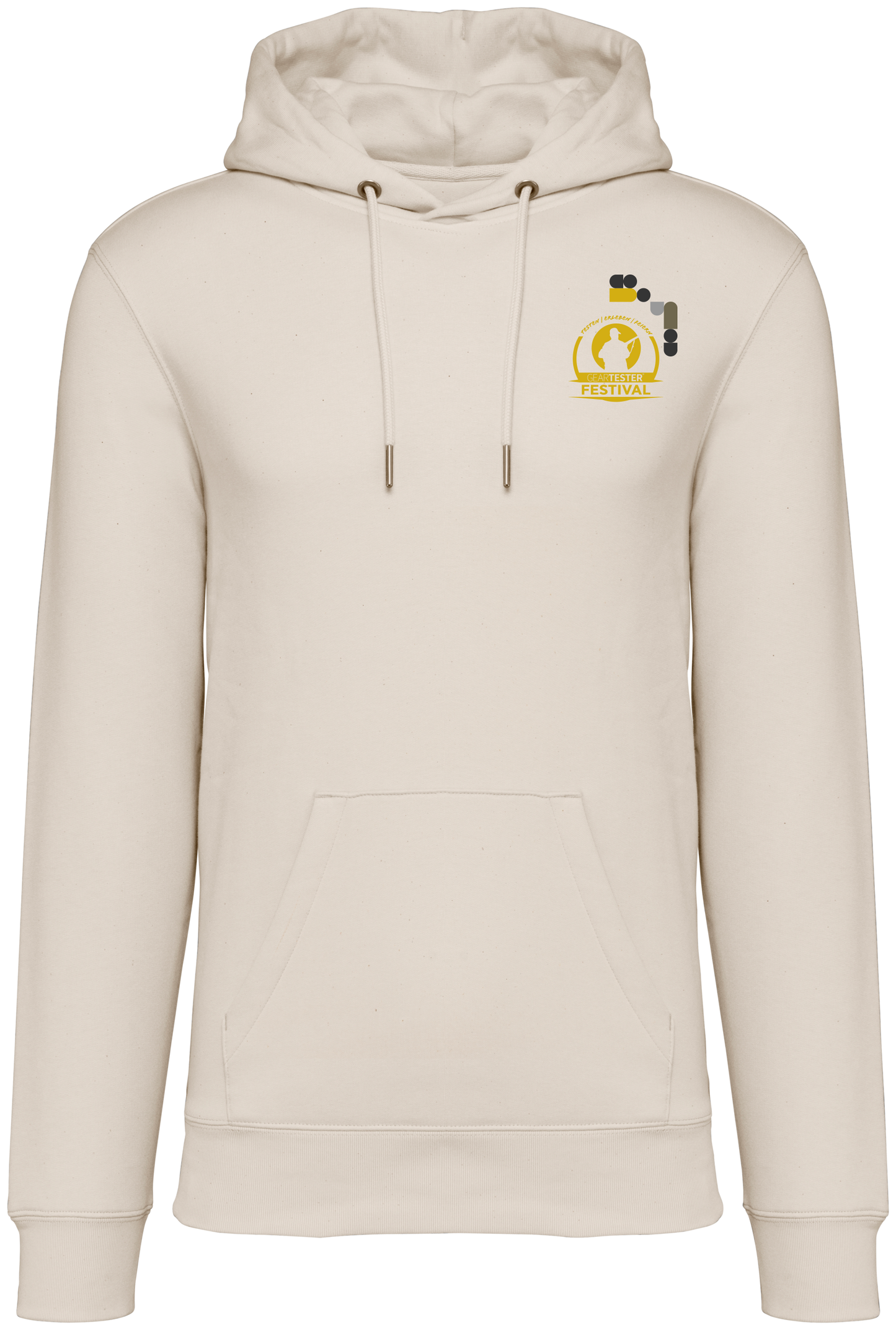 Geartester Festival Bio Hoodie, kleines Logo