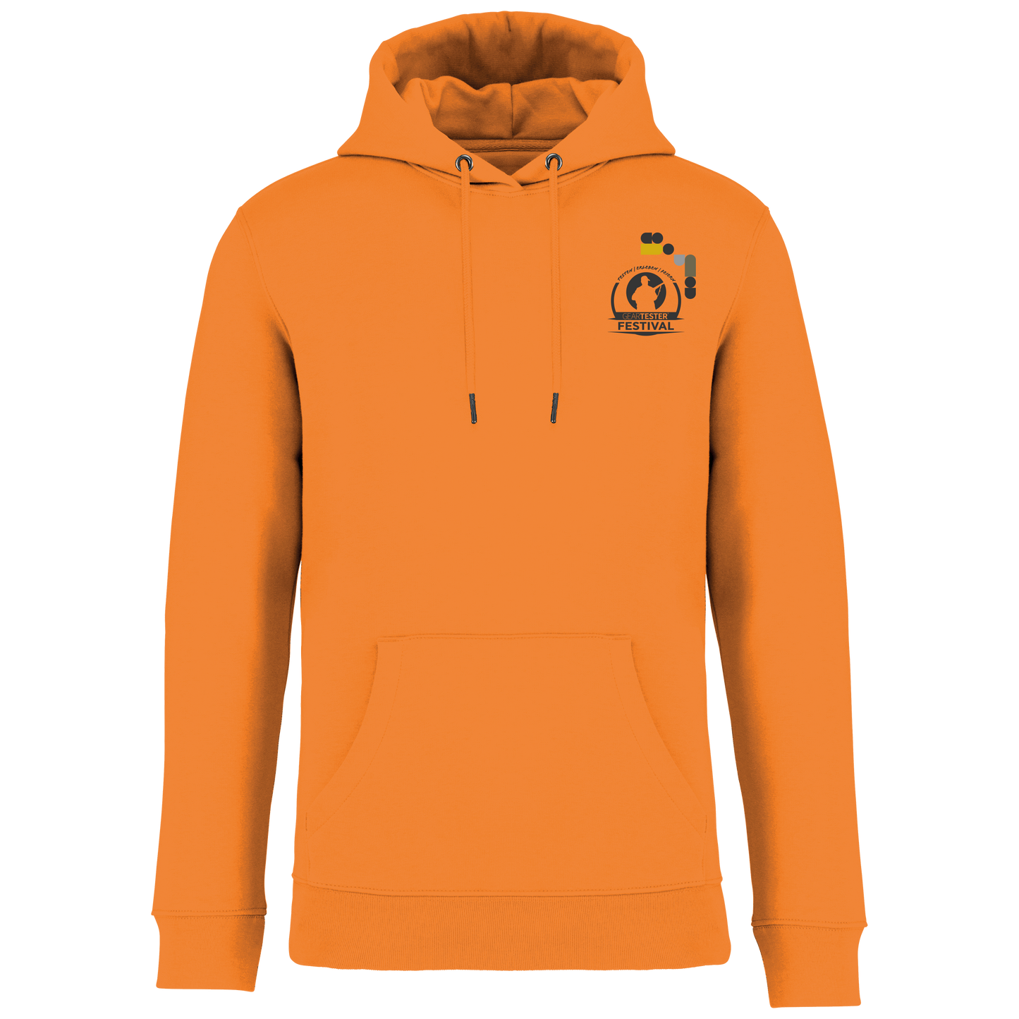 Geartester Festival Bio Hoodie, kleines Logo