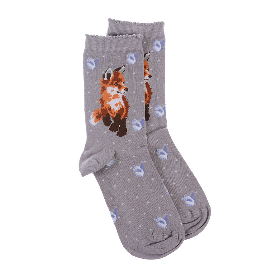 Wrendale Socken "Born to be Wild" mit Fuchs