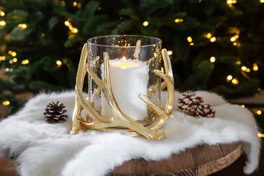 Windlicht Kingston - Geweih - 15 cm