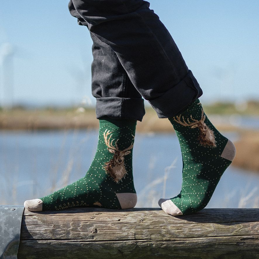 Wrendale Herren - Socken "Portrait of a stag" mit Hirsch