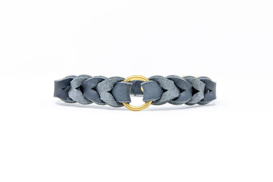 Stilhütte Lederhalsband 'grau'