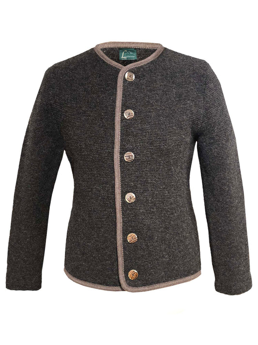 Litzlfelder Herren Trachten- Strickjacke braun