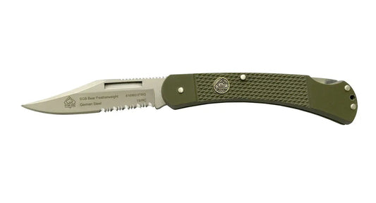 PUMA SGB Bear Featherweight olivgrün G10 mit Sägezahnung