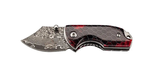 PUMA TEC Damast-Einhandmesser, Kunstharz