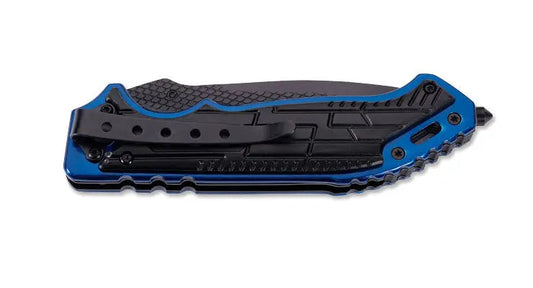 PUMA TEC Einhandmesser mit Glasbrecher, schwarz/blau