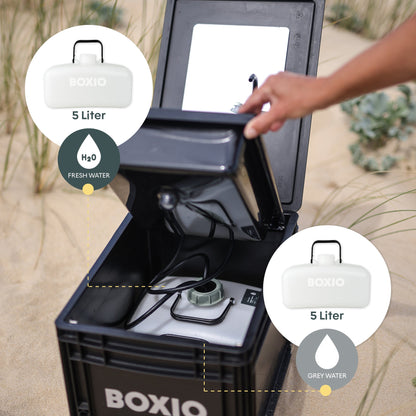 BOXIO WASH MAX+ | Camping Waschbecken und Wasserfilter-System