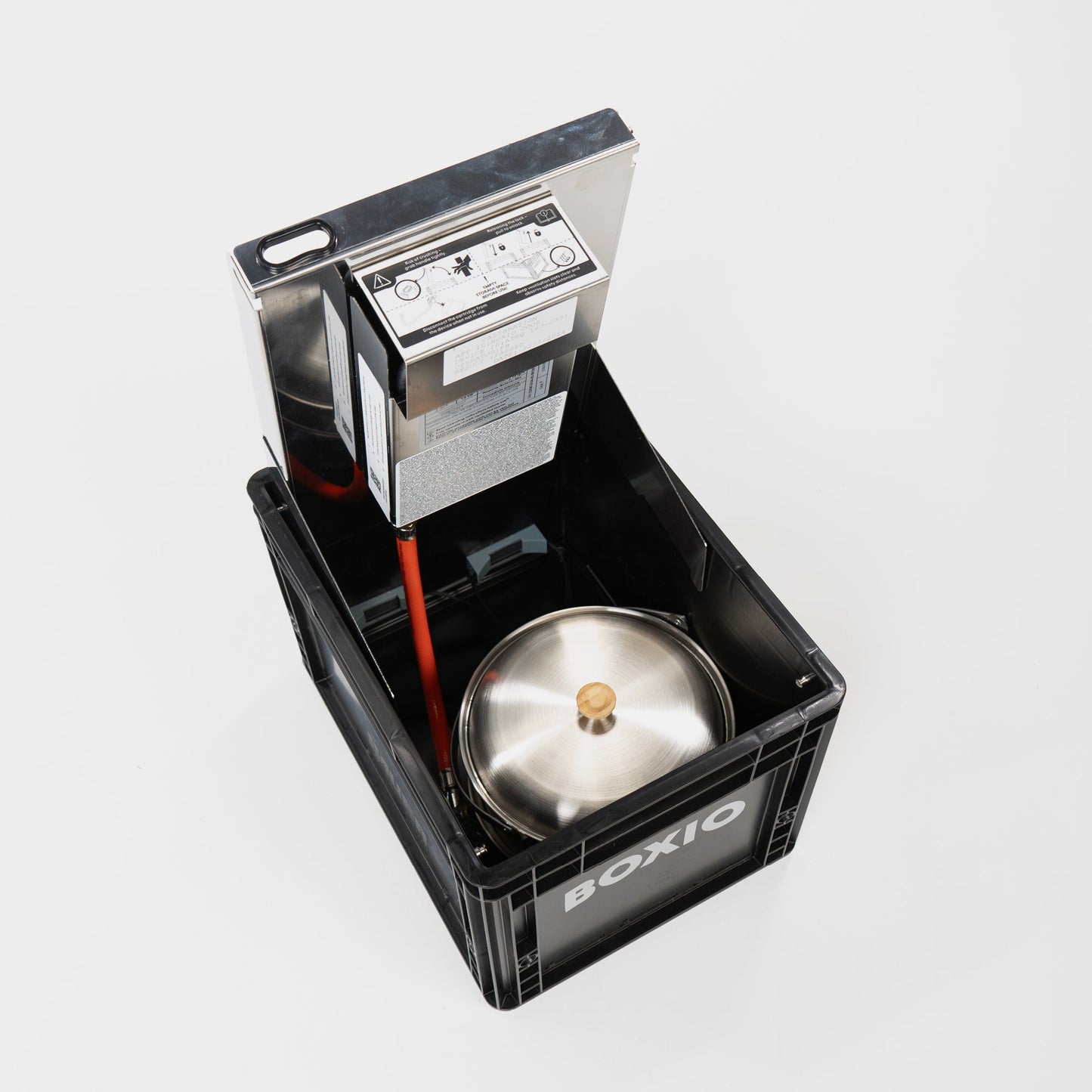 Mobiler Gaskocher mit Topfset I BOXIO COOK PLUS