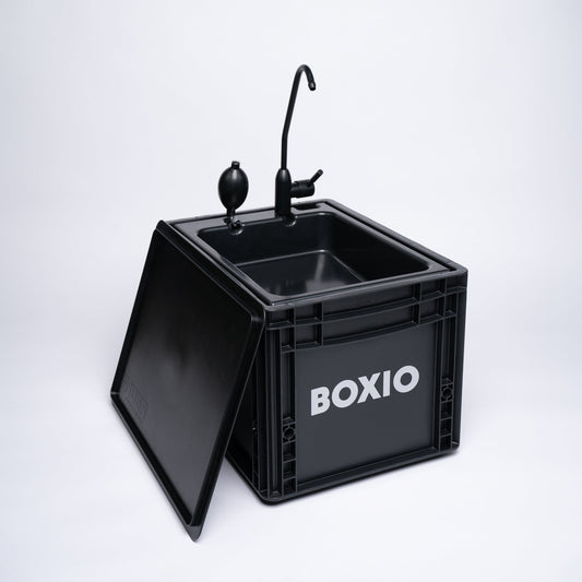 BOXIO WASH PLUS | Mobiles Waschbecken mit Campingdusche