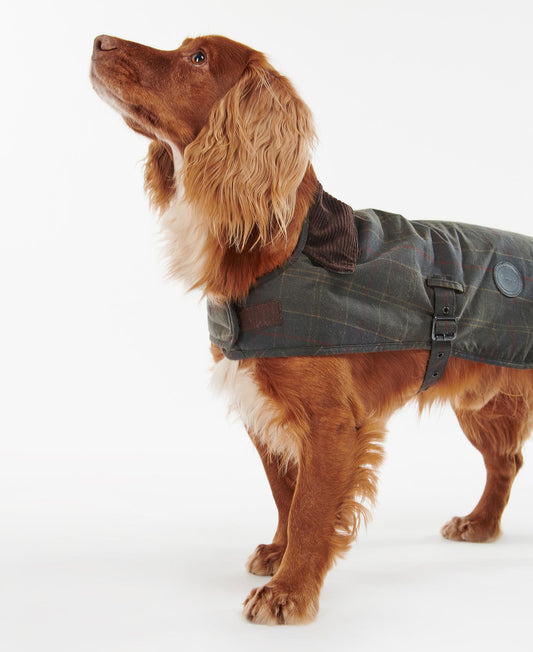 Barbour Hundemantel aus Wachs mit Tartan