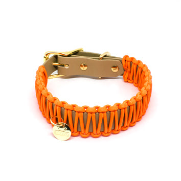 Stilhütte Halsband Biothane Paracord 'cognac/orange'