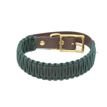Stilhütte Halsband Biothane Paracord 'dunkelbraun/grün'