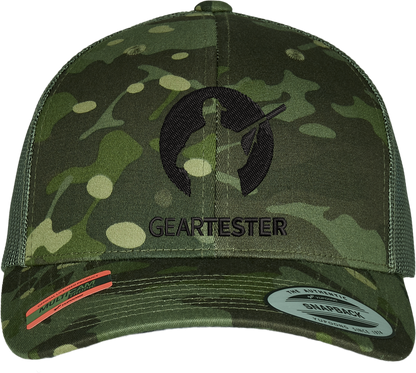 Geartester Multicam Retro Trucker-Kappe, großes Logo