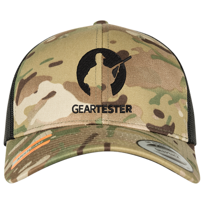 Geartester Multicam Retro Trucker-Kappe, großes Logo