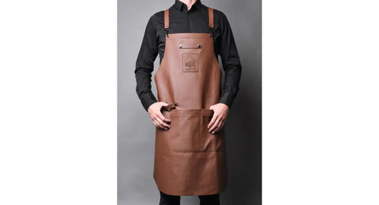 Koch- & Grillschürze, strapazierfähig und robust aus Rindleder Farbe cognac
