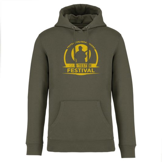 Geartester Festival Bio Hoodie, großes Logo