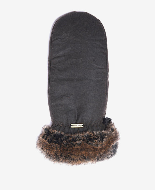 Barbour Wax Fäustling mit Fellbesatz