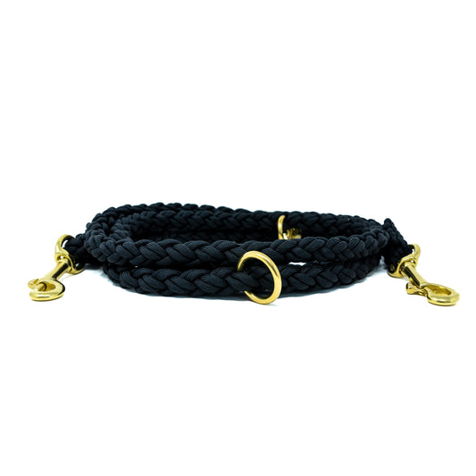 Hundeleine Paracord Uni "schwarz/silber"
