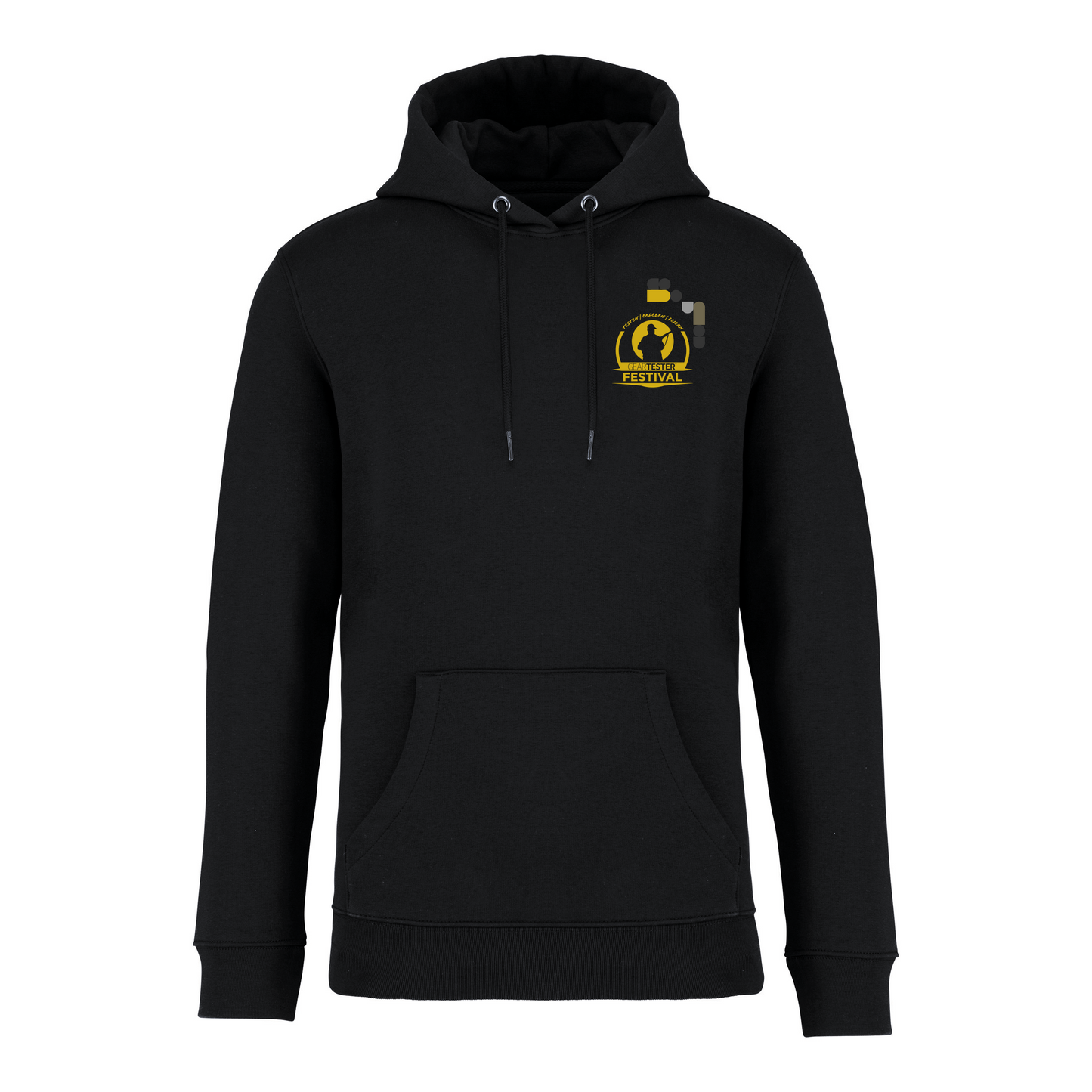 Geartester Festival Bio Hoodie, kleines Logo