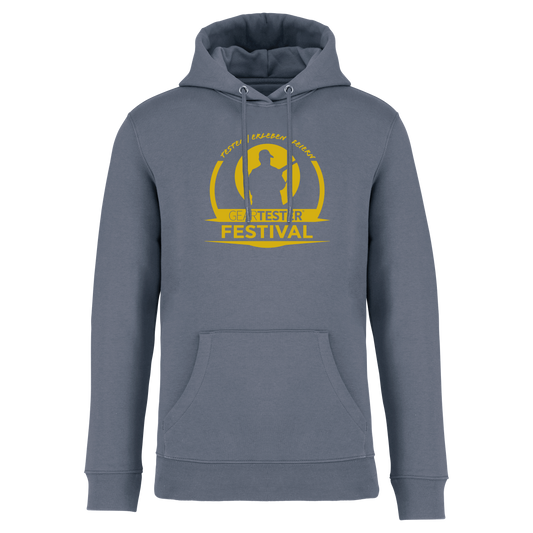 Geartester Festival Bio Hoodie, großes Logo