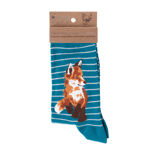 Wrendale Socken "Born to be Wild" mit Fuchs