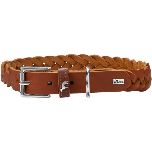 Hunter Halsband Solid Education aus geflochtenem Leder