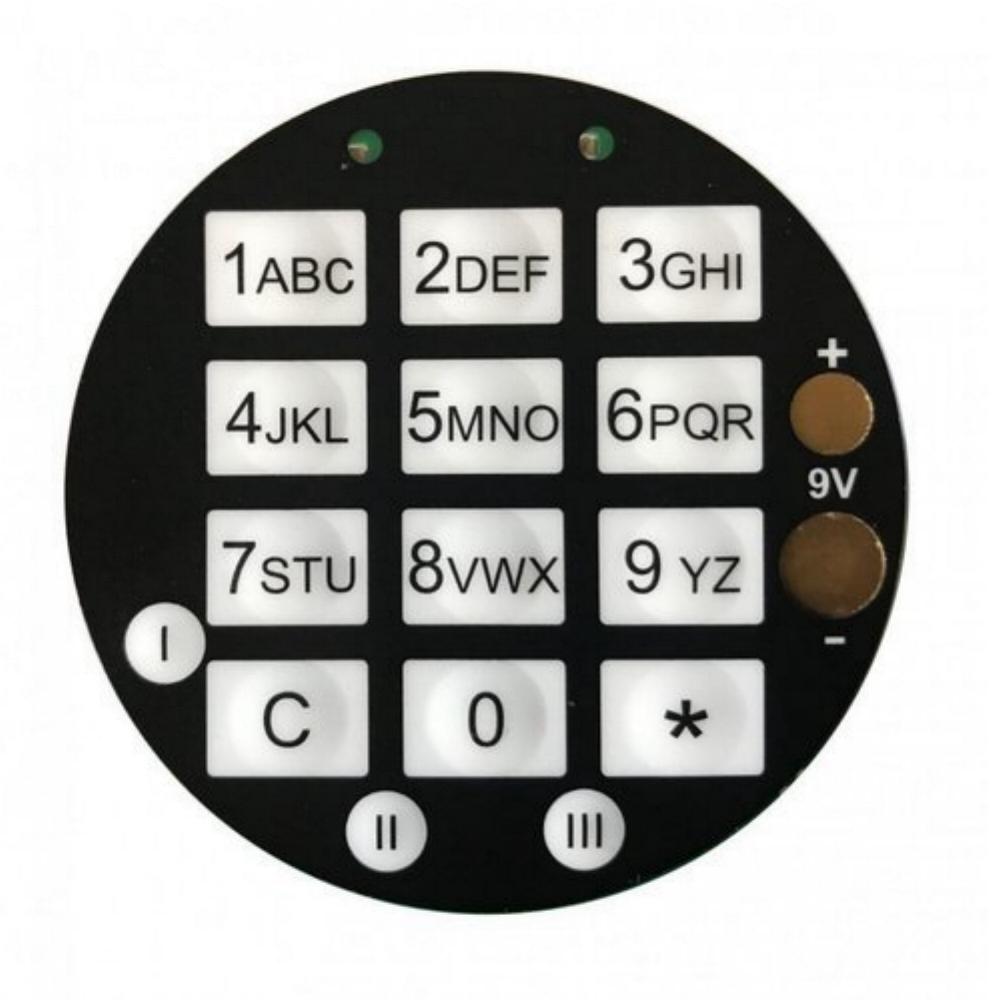 Ablackierte Tastatur für Außeneinsatz Elektronikschloß GST DFS S S+99 SA