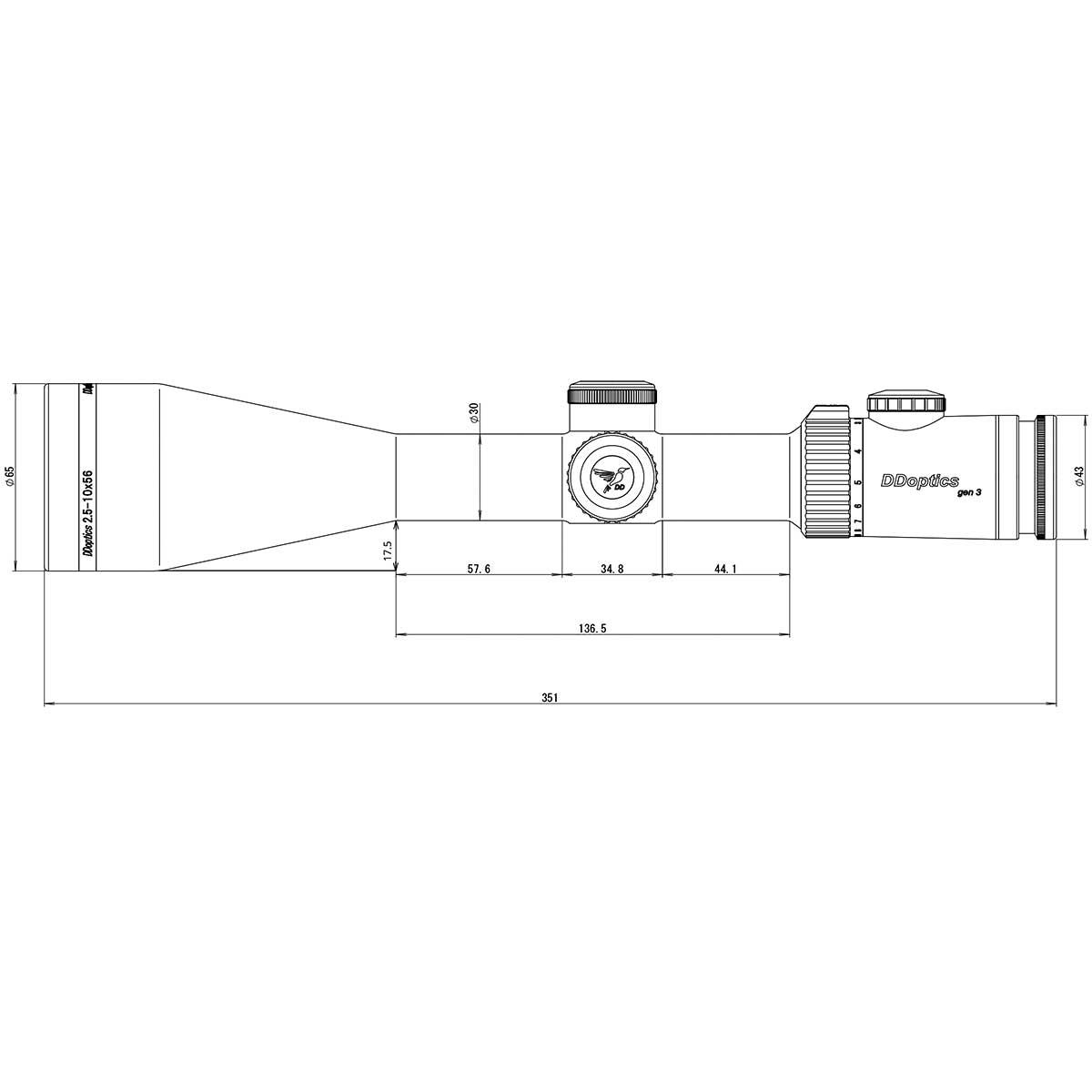 DDoptics Nighteagle V4 2,5-10x56 Gen 3 A4N