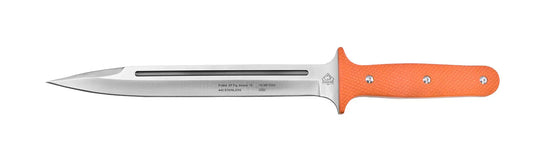 PUMA XP pig sticker 15, Abfangmesser, Orange G10 mit Fischhaut, Kydex Scheide