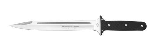 PUMA XP pig sticker 15, Abfangmesser, Pakkaholz schwarz mit Fischhaut, Kydex Scheide